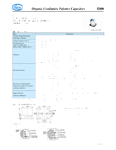 Organic Conductive Polymer OVH  . Electronic Components Datasheets Passive components capacitors CDD L Lelon Organic Conductive Polymer OVH.pdf