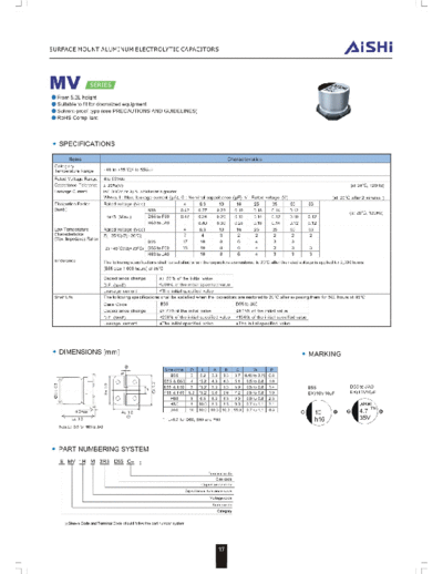 SMD mv  . Electronic Components Datasheets Passive components capacitors Datasheets A Aishi SMD mv.pdf