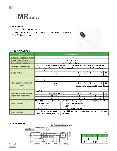 . Electronic Components Datasheets MR1  . Electronic Components Datasheets Passive components capacitors CDD T Tocon 2009 MR1.pdf