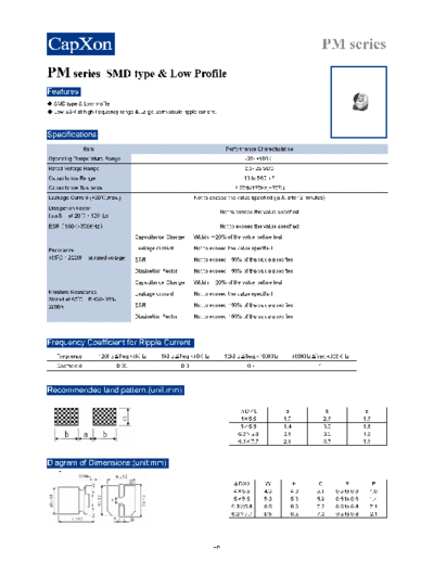 Polymer 2011-PM series  . Electronic Components Datasheets Passive components capacitors Datasheets C Capxon Polymer 2011-PM series.pdf