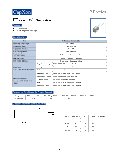Polymer 2011-PT series  . Electronic Components Datasheets Passive components capacitors Datasheets C Capxon Polymer 2011-PT series.pdf