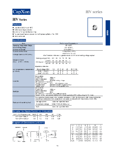 SMD 2011-HV series  . Electronic Components Datasheets Passive components capacitors Datasheets C Capxon SMD 2011-HV series.pdf