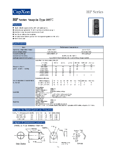 SnapIn 2011-HP Series  . Electronic Components Datasheets Passive components capacitors Datasheets C Capxon SnapIn 2011-HP Series.pdf
