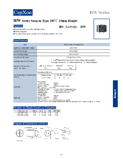 SnapIn 2011-HW Series  . Electronic Components Datasheets Passive components capacitors Datasheets C Capxon SnapIn 2011-HW Series.pdf
