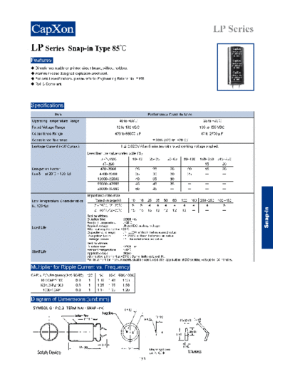 SnapIn 2011-LP Series  . Electronic Components Datasheets Passive components capacitors Datasheets C Capxon SnapIn 2011-LP Series.pdf
