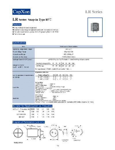 SnapIn 2011-LR Series  . Electronic Components Datasheets Passive components capacitors Datasheets C Capxon SnapIn 2011-LR Series.pdf