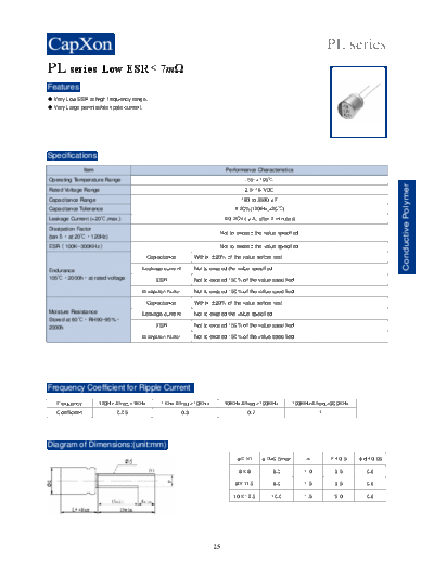 2010 PL series 1874231866  . Electronic Components Datasheets Passive components capacitors CDD C Capxon 2010 PL series_1874231866.pdf