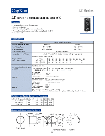 SnapIn 2011-LT Series  . Electronic Components Datasheets Passive components capacitors Datasheets C Capxon SnapIn 2011-LT Series.pdf