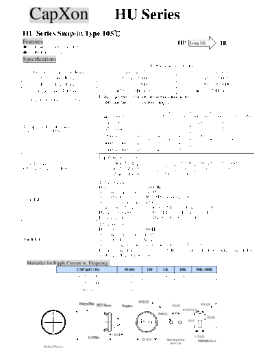 SnapIn HU Series 1256404192  . Electronic Components Datasheets Passive components capacitors Datasheets C Capxon SnapIn HU Series_1256404192.pdf