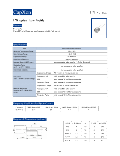2010 PX series 1899765654  . Electronic Components Datasheets Passive components capacitors CDD C Capxon 2010 PX series_1899765654.pdf