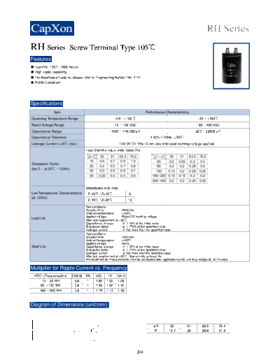 2010 RH Series 1157516768  . Electronic Components Datasheets Passive components capacitors CDD C Capxon 2010 RH Series_1157516768.pdf
