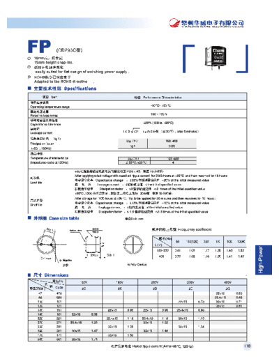 SnapIn FP  . Electronic Components Datasheets Passive components capacitors Datasheets C Chang SnapIn FP.pdf