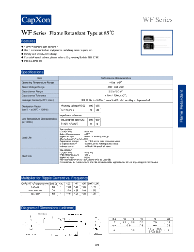 2010 WF Series 731308574  . Electronic Components Datasheets Passive components capacitors CDD C Capxon 2010 WF Series_731308574.pdf