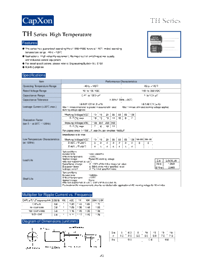 2010 TH Series 1202896730  . Electronic Components Datasheets Passive components capacitors CDD C Capxon 2010 TH Series_1202896730.pdf