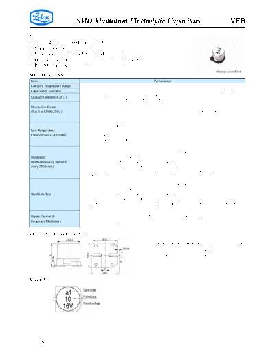 SMD Aluminum Electrolytic Capacitors VEB  . Electronic Components Datasheets Passive components capacitors CDD L Lelon SMD Aluminum Electrolytic Capacitors VEB.pdf