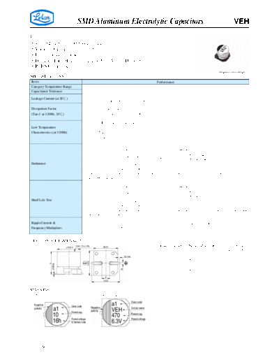 SMD Aluminum Electrolytic Capacitors VEH  . Electronic Components Datasheets Passive components capacitors CDD L Lelon SMD Aluminum Electrolytic Capacitors VEH.pdf