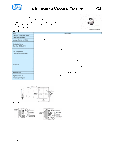 SMD Aluminum Electrolytic Capacitors VZS  . Electronic Components Datasheets Passive components capacitors CDD L Lelon SMD Aluminum Electrolytic Capacitors VZS.pdf