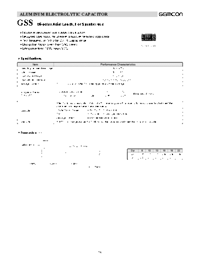 Axial GSS  . Electronic Components Datasheets Passive components capacitors CDD G Gemcon 2006 Axial GSS.pdf