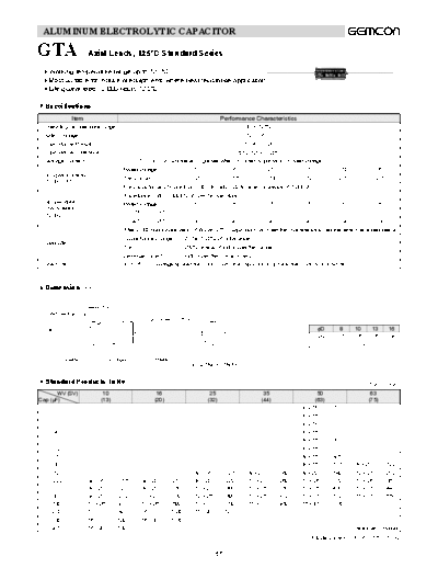 Axial GTA  . Electronic Components Datasheets Passive components capacitors CDD G Gemcon 2006 Axial GTA.pdf