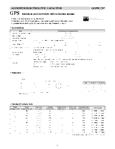 Other - Including Polymer, Double Layer and Polyester GPS  . Electronic Components Datasheets Passive components capacitors CDD G Gemcon 2006 Other - Including Polymer, Double Layer and Polyester GPS.pdf