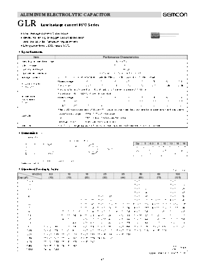 Radial GLR  . Electronic Components Datasheets Passive components capacitors CDD G Gemcon 2006 Radial GLR.pdf