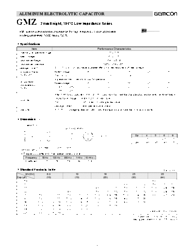 Radial GMZ  . Electronic Components Datasheets Passive components capacitors CDD G Gemcon 2006 Radial GMZ.pdf