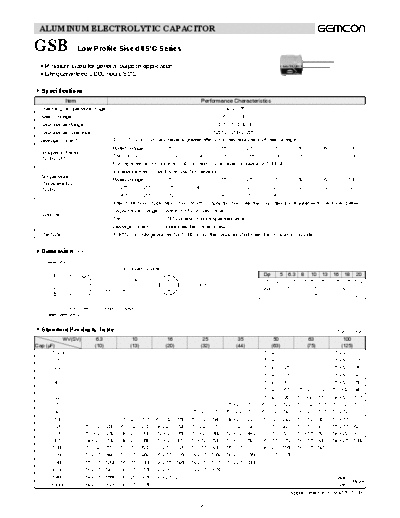 Radial GSB  . Electronic Components Datasheets Passive components capacitors CDD G Gemcon 2006 Radial GSB.pdf