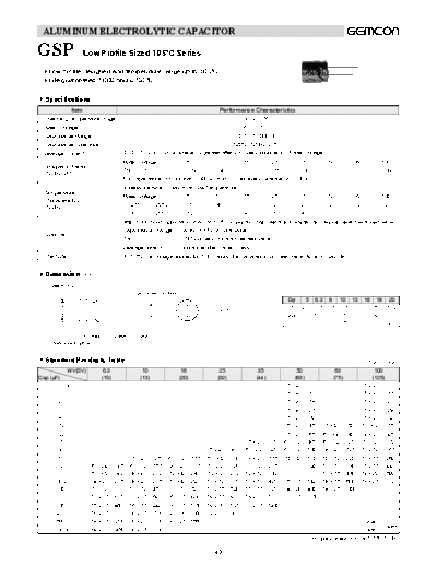 Radial GSP  . Electronic Components Datasheets Passive components capacitors CDD G Gemcon 2006 Radial GSP.pdf