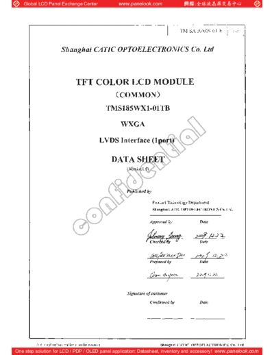 . Various Panel AVIC TMS185WX1-01TB 0 [DS]  . Various LCD Panels Panel_AVIC_TMS185WX1-01TB_0_[DS].pdf