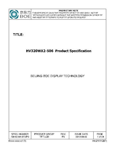 . Various Panel BOE HV320WX2-506 0 [DS]  . Various LCD Panels Panel_BOE_HV320WX2-506_0_[DS].pdf