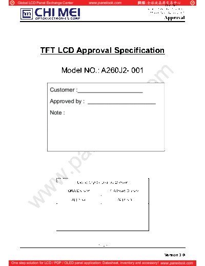 . Various Panel CHIMEI INNOLUX A260J2-001 0 [DS]  . Various LCD Panels Panel_CHIMEI_INNOLUX_A260J2-001_0_[DS].pdf