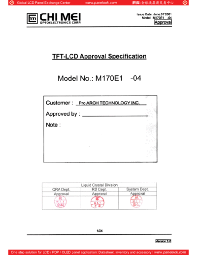 . Various Panel CHIMEI INNOLUX M170E1-04 0 [DS]  . Various LCD Panels Panel_CHIMEI_INNOLUX_M170E1-04_0_[DS].pdf