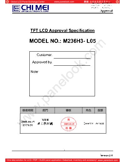 . Various Panel CHIMEI INNOLUX M236H3-L05 0 [DS]  . Various LCD Panels Panel_CHIMEI_INNOLUX_M236H3-L05_0_[DS].pdf