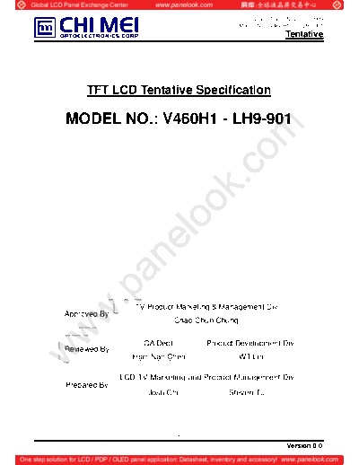 . Various Panel CHIMEI INNOLUX V460H1-LH9 0 [DS]  . Various LCD Panels Panel_CHIMEI_INNOLUX_V460H1-LH9_0_[DS].pdf