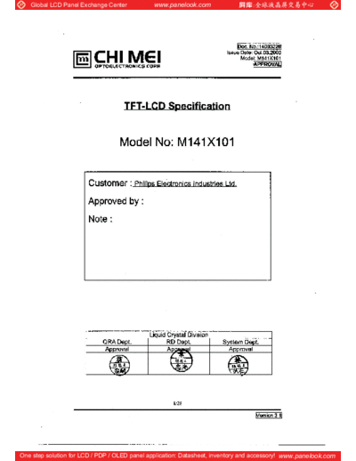 . Various Panel CMO M141X101 0 [DS]  . Various LCD Panels Panel_CMO_M141X101_0_[DS].pdf