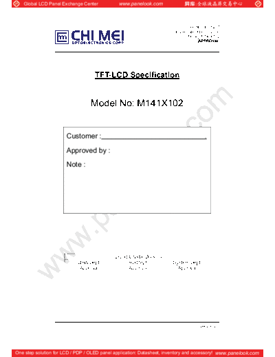 . Various Panel CMO M141X102 0 [DS]  . Various LCD Panels Panel_CMO_M141X102_0_[DS].pdf