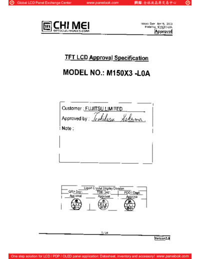 . Various Panel CMO M150X3-L0A 0 [DS]  . Various LCD Panels Panel_CMO_M150X3-L0A_0_[DS].pdf