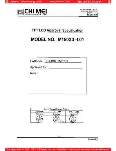 . Various Panel CMO M150X3-L01 2 [DS]  . Various LCD Panels Panel_CMO_M150X3-L01_2_[DS].pdf