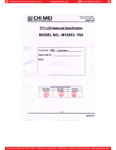 . Various Panel CMO M150X3-T05 0 [DS]  . Various LCD Panels Panel_CMO_M150X3-T05_0_[DS].pdf