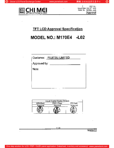 . Various Panel CMO M170E4-L02 0 [DS]  . Various LCD Panels Panel_CMO_M170E4-L02_0_[DS].pdf