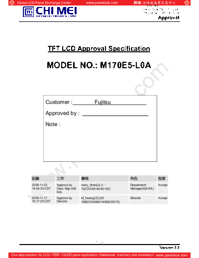 . Various Panel CMO M170E5-L0A 3 [DS]  . Various LCD Panels Panel_CMO_M170E5-L0A_3_[DS].pdf