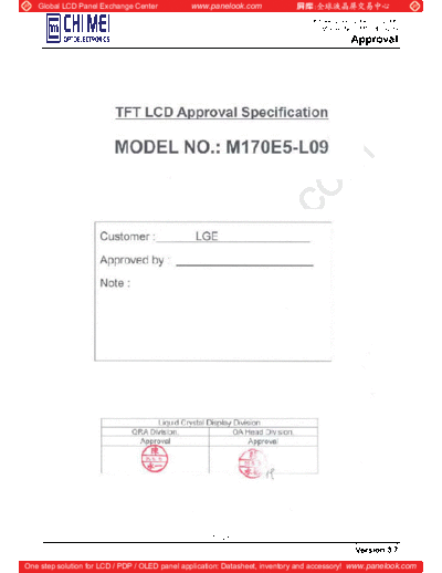 . Various Panel CMO M170E5-L09 4 [DS]  . Various LCD Panels Panel_CMO_M170E5-L09_4_[DS].pdf