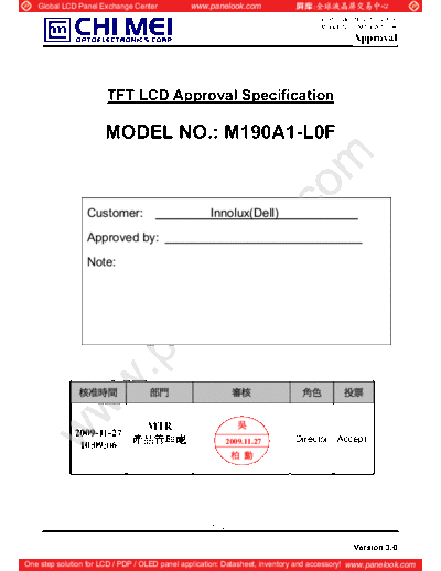 . Various Panel CMO M190A1-L0F 2 [DS]  . Various LCD Panels Panel_CMO_M190A1-L0F_2_[DS].pdf