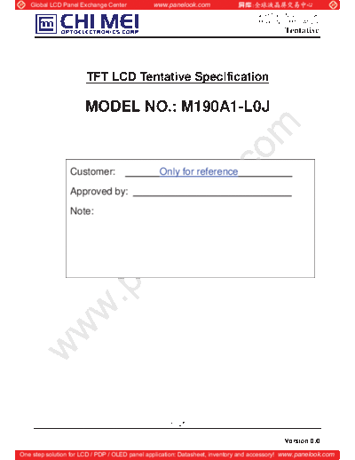 . Various Panel CMO M190A1-L0J 0 [DS]  . Various LCD Panels Panel_CMO_M190A1-L0J_0_[DS].pdf
