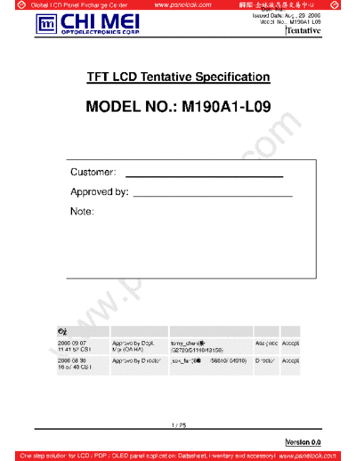 . Various Panel CMO M190A1-L09 1 [DS]  . Various LCD Panels Panel_CMO_M190A1-L09_1_[DS].pdf