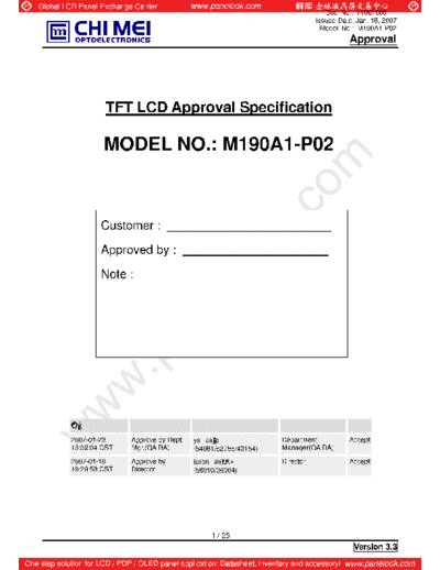 . Various Panel CMO M190A1-P02 1 [DS]  . Various LCD Panels Panel_CMO_M190A1-P02_1_[DS].pdf