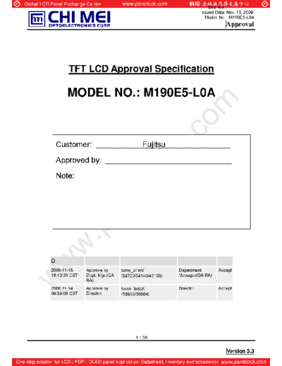 . Various Panel CMO M190E5-L0A 3 [DS]  . Various LCD Panels Panel_CMO_M190E5-L0A_3_[DS].pdf