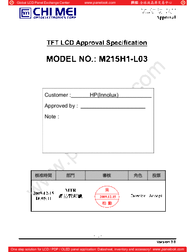 . Various Panel CMO M215H1-L03 0 [DS]  . Various LCD Panels Panel_CMO_M215H1-L03_0_[DS].pdf