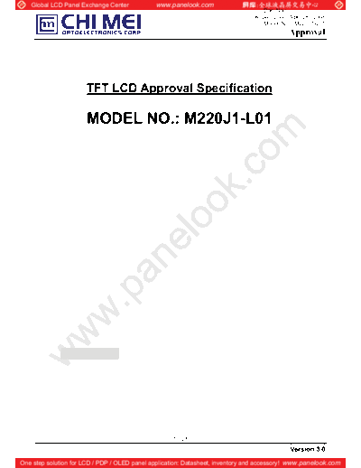 . Various Panel CMO M220J1-L01 1 [DS]  . Various LCD Panels Panel_CMO_M220J1-L01_1_[DS].pdf