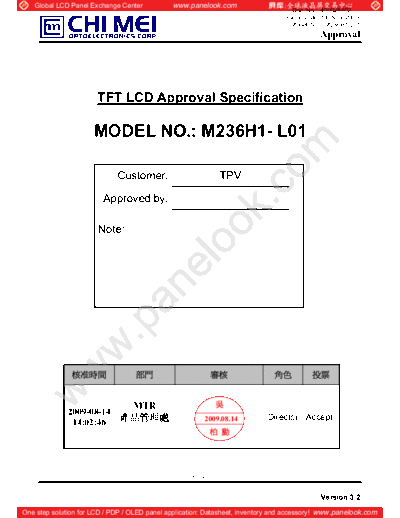 . Various Panel CMO M236H1-L01 4 [DS]  . Various LCD Panels Panel_CMO_M236H1-L01_4_[DS].pdf